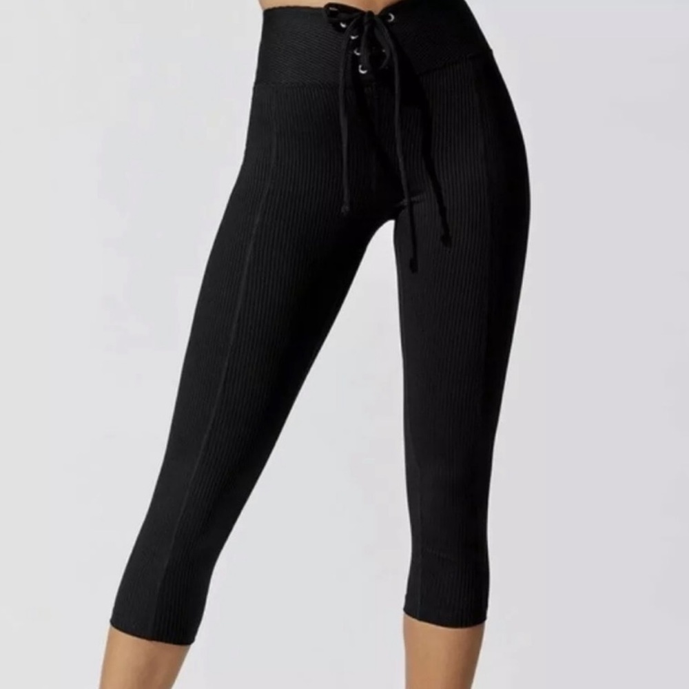 Year of Ours Black Ribbed Leggings